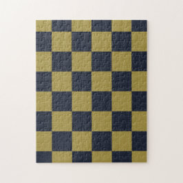 Elegant Guld och marinblå Mönster som kontrollerat Pussel