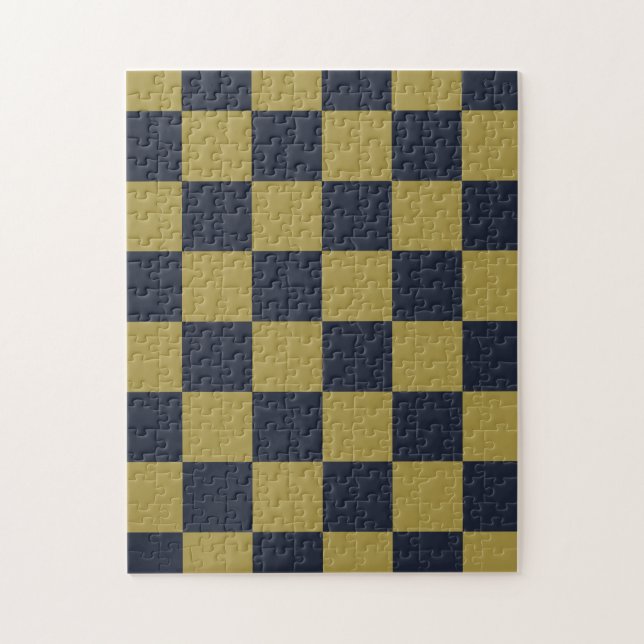 Elegant Guld och marinblå Mönster som kontrollerat Pussel (Vertikal)