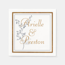 Elegant Guld och Pappersservett Navy