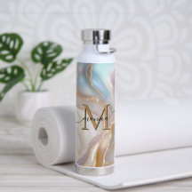 Elegant Guld och Pärlemor Monogram Namn Personlig