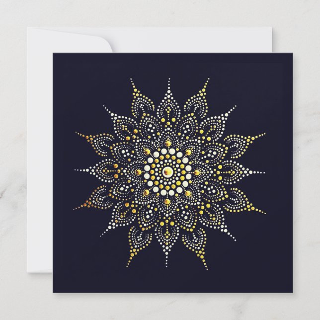 Elegant Guld och Pearl Mandala Blank Note Card Tack Kort (Framsida)
