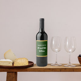 Elegant Guld och Ram på Grönt Vin-etiketter Vinflaska Etikett