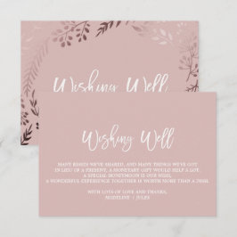 Elegant Guld och Rosa Bröllop Wishing WWWWWWWWWWWW Tilläggskort