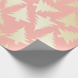 Elegant Guld och Rosa Julgran Mönster Presentpapper