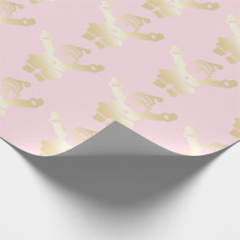 Elegant Guld och Rosa Jultomten, Mönster Presentpapper