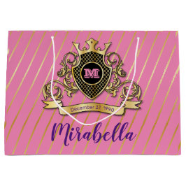 Elegant Guld och Rosa Monogram Design