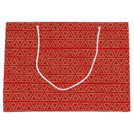 Elegant guld och rött triangulärt geometriskt möns