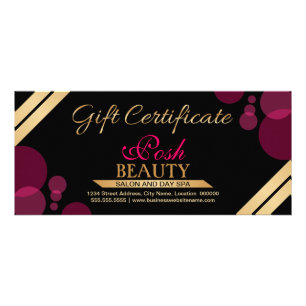 Elegant Guld och Shock rosa Gift-certifikat Reklamkort