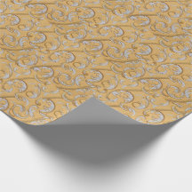 Elegant Guld och Silver Rulla Damask