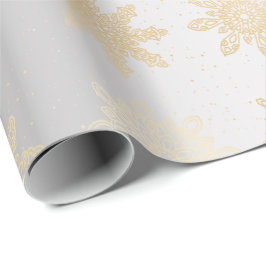 Elegant Guld och Silver Snowflake jul Mönster Presentpapper