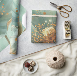 Elegant Guld- och Smaragdpoppy Bröllopspresentinsl Presentpapper