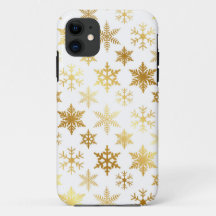 Elegant Guld och Snö, iphone case