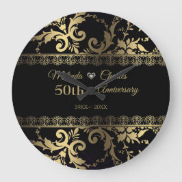 Elegant Guld och Snöre Stor Klocka