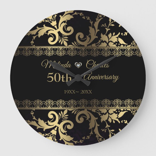 Elegant Guld och Snöre Stor Klocka (Framsida)