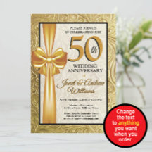 Elegant guld och svart 50-års bröllopsjubileum