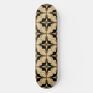 Elegant guld och svart geometrisk mönster mini skateboard bräda 18,5 cm