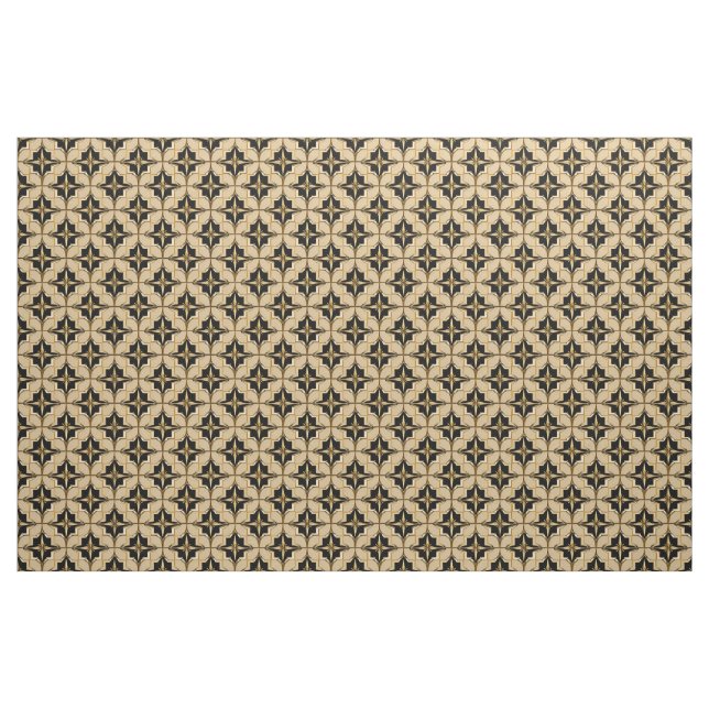 Elegant guld och svart geometrisk mönster tyg (Fat Quarter)
