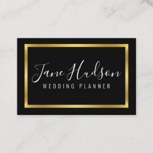 Elegant guld och svart minimalistisk visitkort