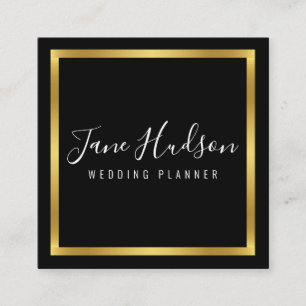 Elegant guld och svart minimalistisk visitkort