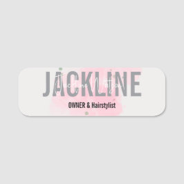 Elegant guld och svart skönhetssalong namnbricka