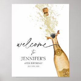 Elegant guld och svart välkomstskylt för födelseda poster