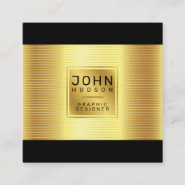 Elegant Guld och Svarta Affärskortet med guld lin Fyrkantigt Visitkort
