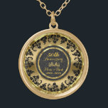 Elegant Guld och Svarta Bröllop 50-årsdagen Guldpläterat Halsband<br><div class="desc">Elegant guld och svart 50:e bröllop-årsdagen</div>