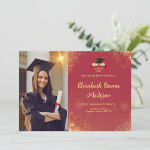Elegant Guld och Svarta Studenten Inbjudningar