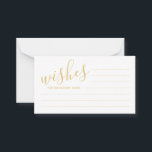 Elegant Guld och Vita Bröllop och Önskemål Rådkort<br><div class="desc">Elegant White och Guld Bröllop Advice och Önskemål Cards med titel i guld moderna typsnitt stil. Obs! Folidinformationen simuleras i teckningen. Ingen folie kommer att användas under tillverkningen av denna produkt.</div>