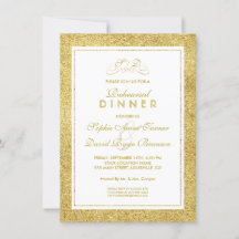 Elegant Guld och Vita Gräns REHEARSAL DINNER