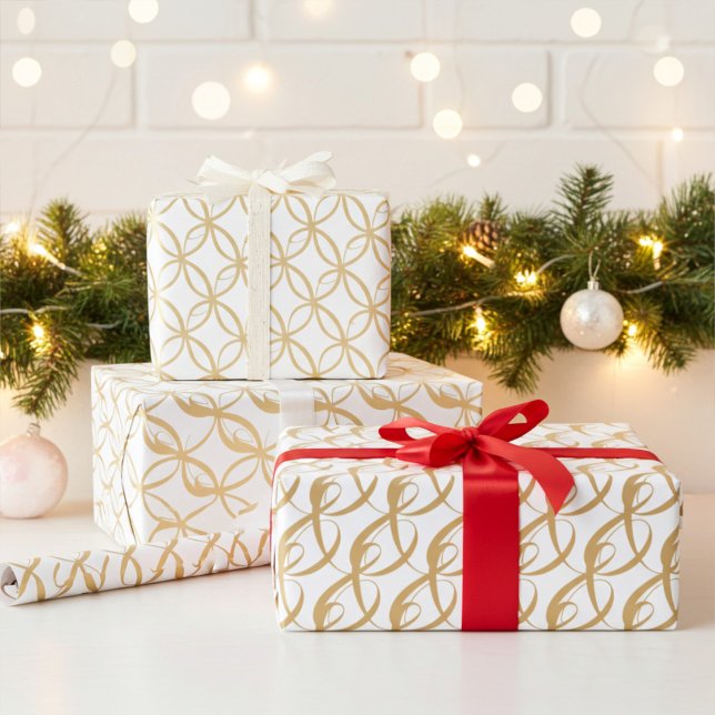 Elegant Guld och White Bröllop Couple's Unity Gift Presentpapper (Skapare uppladdad)