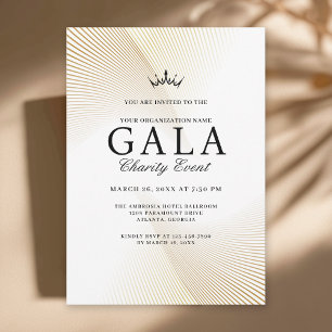 Elegant Guld och White Gala Charity Event Event Inbjudningar