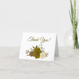 Elegant Guld Ochre och Gul ros Bröllop Foto Tack Kort
