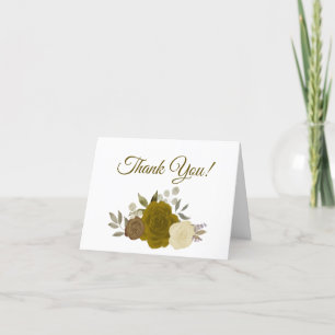 Elegant Guld Ochre och Gul ros Bröllop Foto Tack Kort