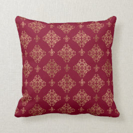 Elegant Guld-olycka vid Burgundy Dekorativ kudde