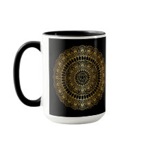 Elegant Guld om Black Lotus Henna Mandala