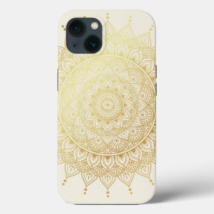 Elegant Guld om Blommigten Cream Henna Mandala Fod