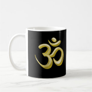 Elegant Guld om Symbol Sanskrit Andlig Black Kaffemugg