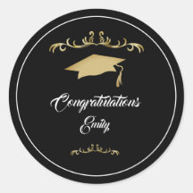 Elegant Guld Ornament Grattis Student