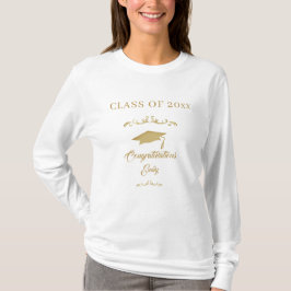 Elegant Guld Ornament Grattis Student T Shirt