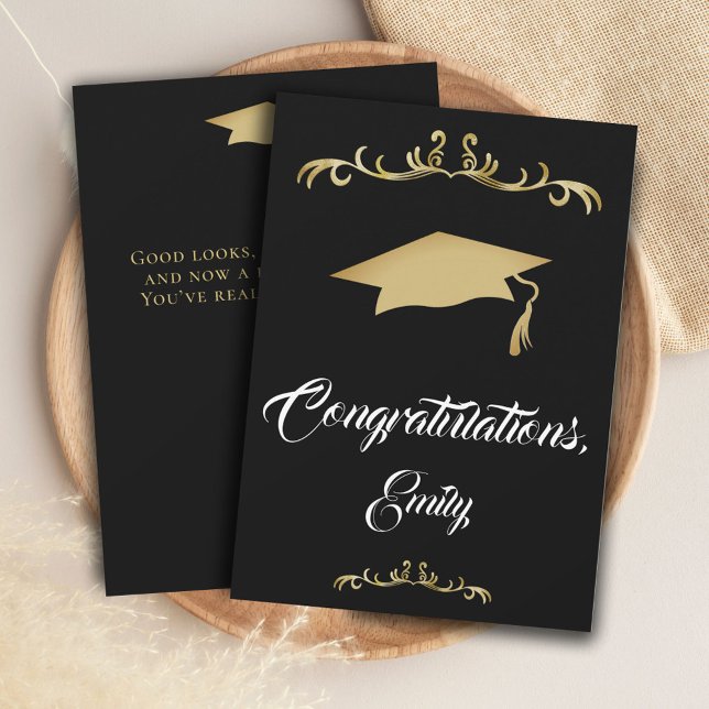 Elegant Guld Ornament Grattis Studenten Kort (Skapare uppladdad)