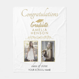 Elegant Guld Ornament Grattiss 2 Photo Grad Fleecefilt
