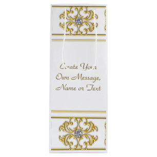 Elegant Guld Ornamental Gräns med diamantaccent