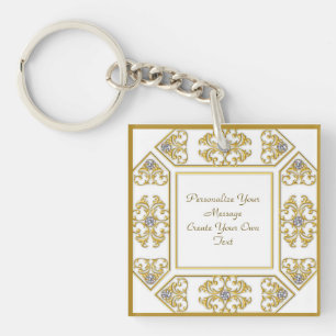 Elegant Guld Ornamental Gräns med diamantaccent