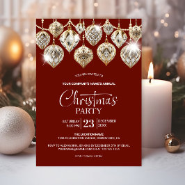 Elegant Guld Ornaments korprund jul Party Inbjudningar