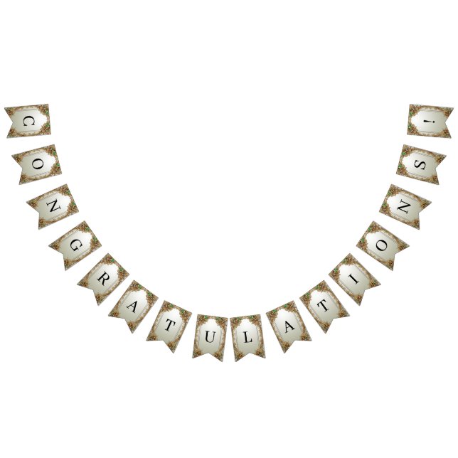 Elegant Guld Ornate Bunting Flagga (Alla)