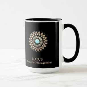 Elegant Guld Ornate Logotyp Black Mugg