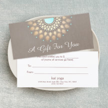 Elegant Guld Ornate Lotus Mandala Gift Certificate