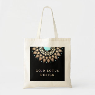 Elegant Guld Ornate Lotus Mandala Tygkasse