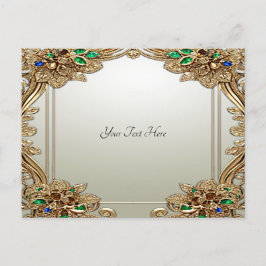 Elegant Guld Ornate-vykort Vykort